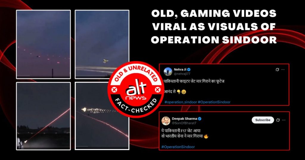 Footage does not show Pakistani jets shot down by Indian army; videos by gamers, predating Op Sindoor go viral
