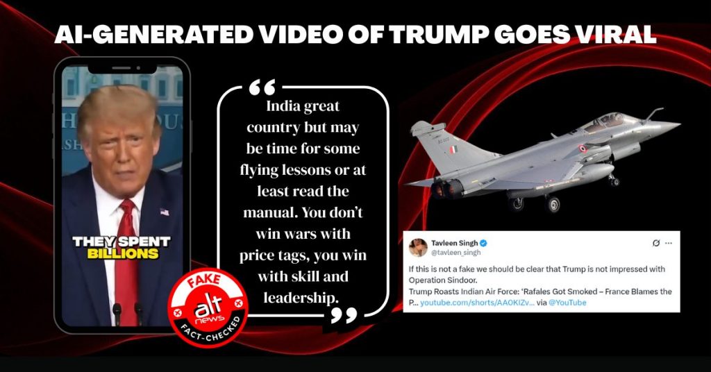 AI-generated video of Donald Trump ‘roasting’ Indian Air Force goes viral