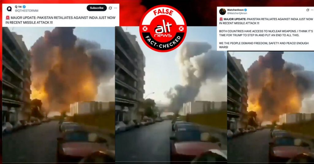 Beirut port explosion video from 2020 shared as retaliatory missile attack by Pakistan