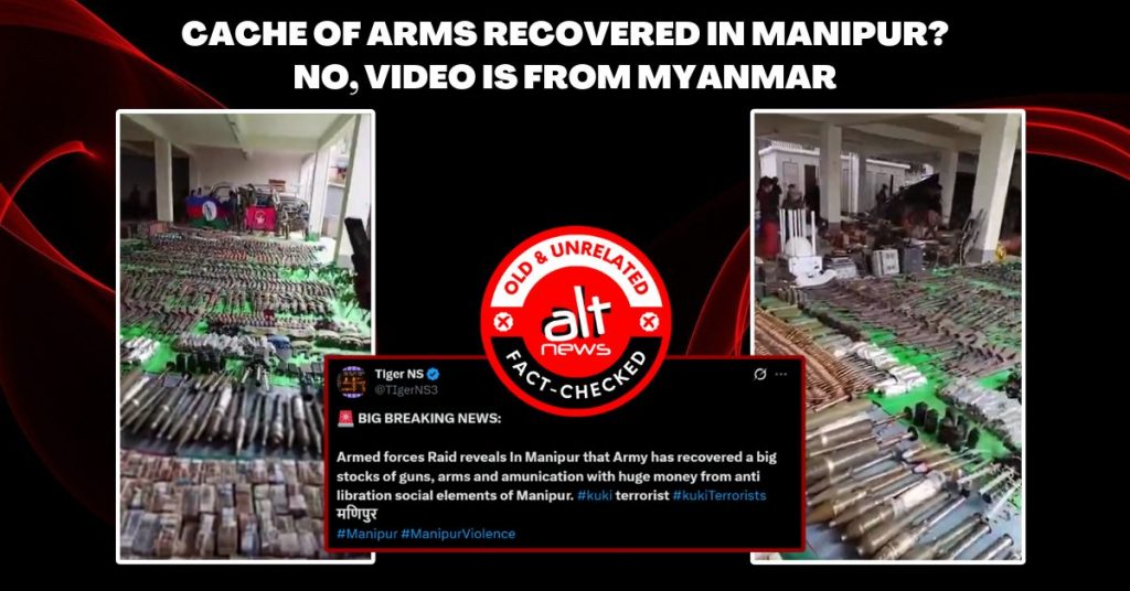 Video of arms seized in Myanmar viral as Indian Army’s recovery of ammunition from militants in Manipur