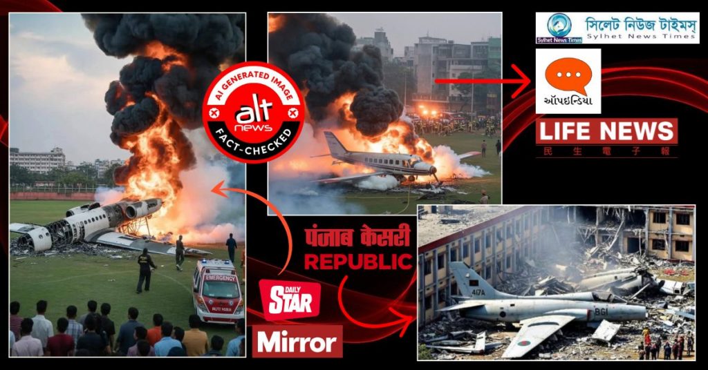 Dhaka tragedy: AI images circulated by media as actual footage of jet crash into Uttara school