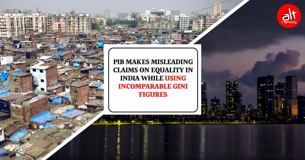 PIB’s claim that India is fourth most equal country citing World Bank data is misleading