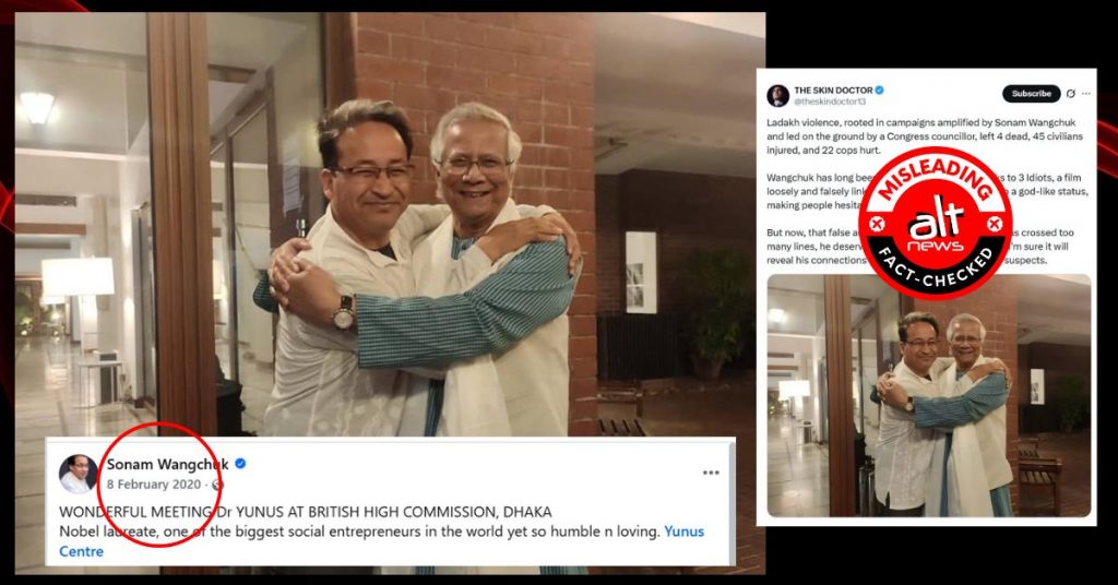 Sonam Wangchuk’s 2020 photo with Muhammad Yunus viral after Ladakh violence with misleading claims