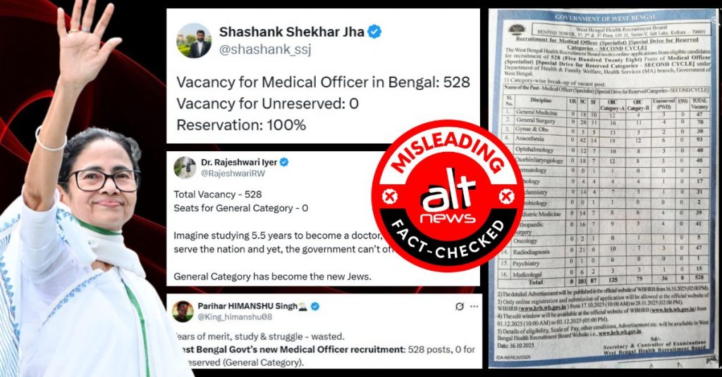 Why does Bengal govt’s spl hiring drive for reserved categories not have unreserved posts? ask users, pointlessly