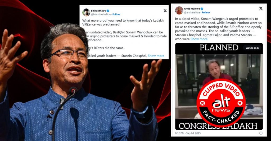 Sonam Wangchuk urged protesters to wear masks & caps? Amit Malviya shares clipped video out of context