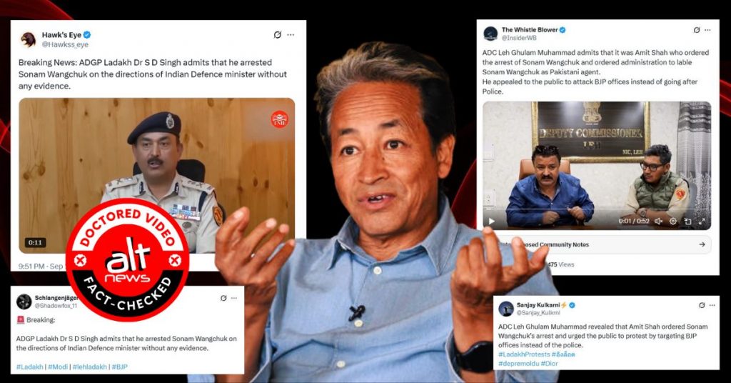 Sonam Wangchuk arrested on Union govt order without evidence? Doctored videos of Ladakh ADGP, Leh ADC viral