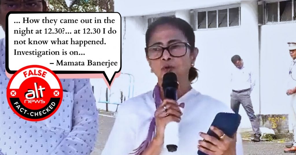 Durgapur ‘gang rape’: Mamata Banerjee falsely claims crime occurred at 12:30 am; asks why victim stepped out so late
