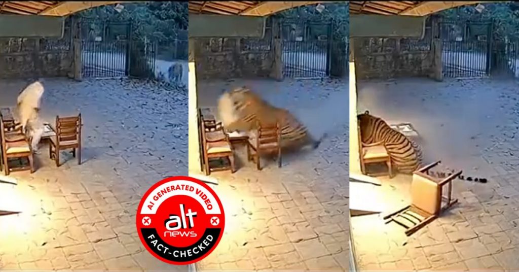 CCTV footage shows tiger attacking man in Maharashtra? No, viral clip is AI-generated
