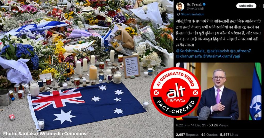 Bondi Beach attack: Video of Australian PM announcing cancellation of Pak visas is a deepfake