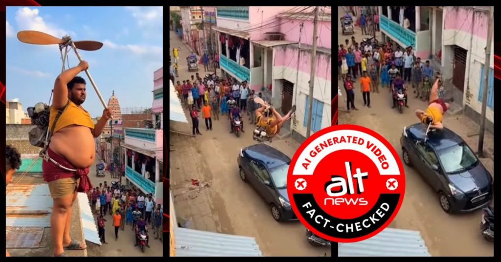 Viral video of man trying to fly using makeshift wings is AI-generated