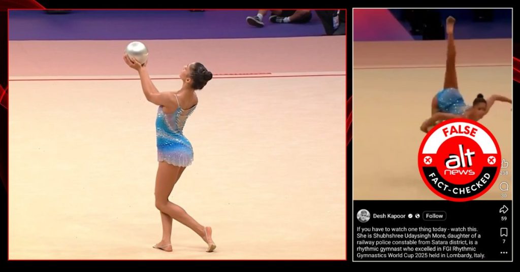 Italian rhythmic gymnast’s video falsely viral as Indian athlete Shubhashree More
