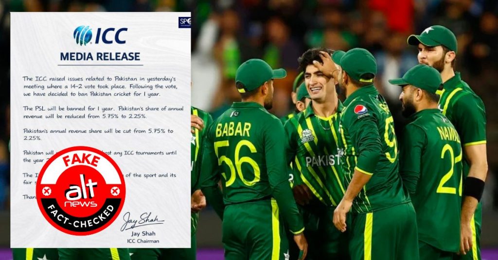 Fake ICC ‘media release’ announcing ban on Pakistan viral across social media platforms