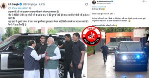 J P Nadda got down from PM Modi’s car to welcome him with flowers? No, viral claims false