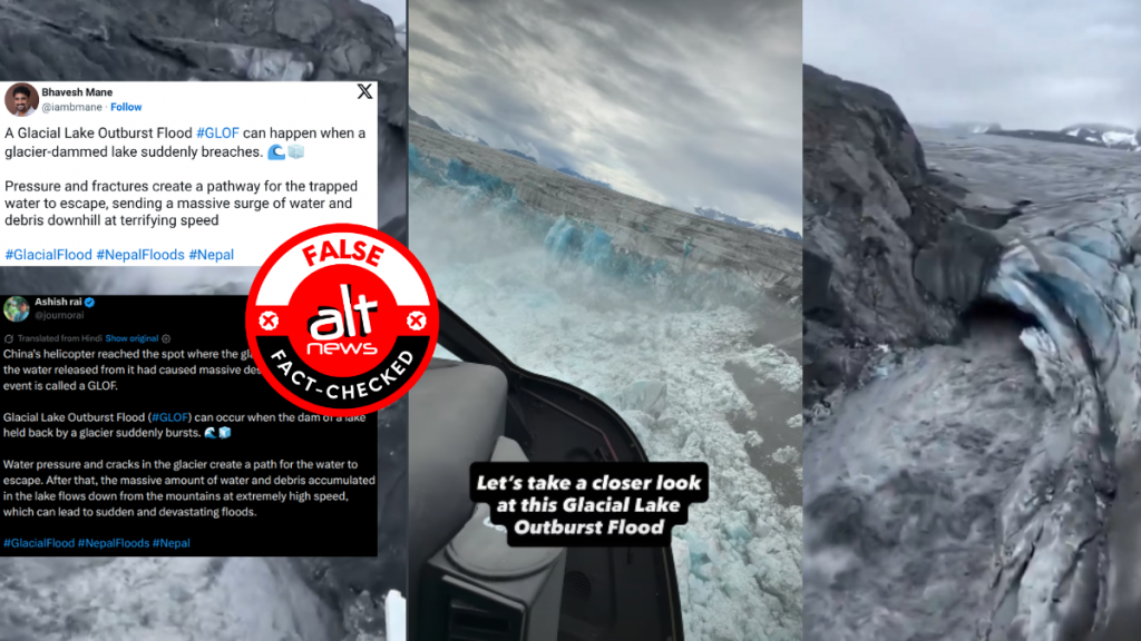 Glacier burst video from Alaska falsely viral as Nepal flash flood trigger