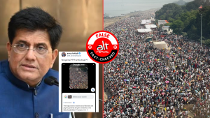No, image posted by Piyush Goyal of crowd at Air Force event in Varanasi is not old